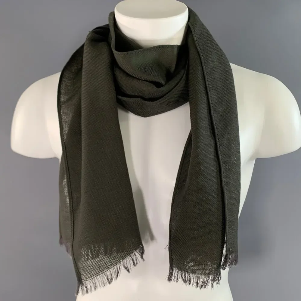 ERMENEGILDO ZEGNA Green Wool Scarves & Shawls